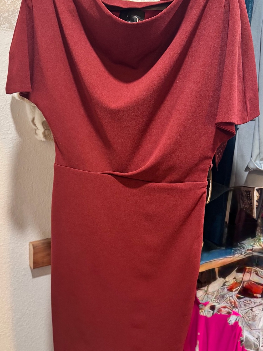 Alexia Admor Rust Swoop Neck Midi Dress